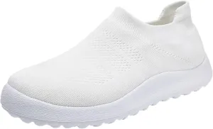 Women's Slip On Sneakers Lightweight Breathable Running Shoes for Men Arch Support Ladies Shoes Casual White Platform Sneakers Waterproof Tennis Shoe Loafers Shoe