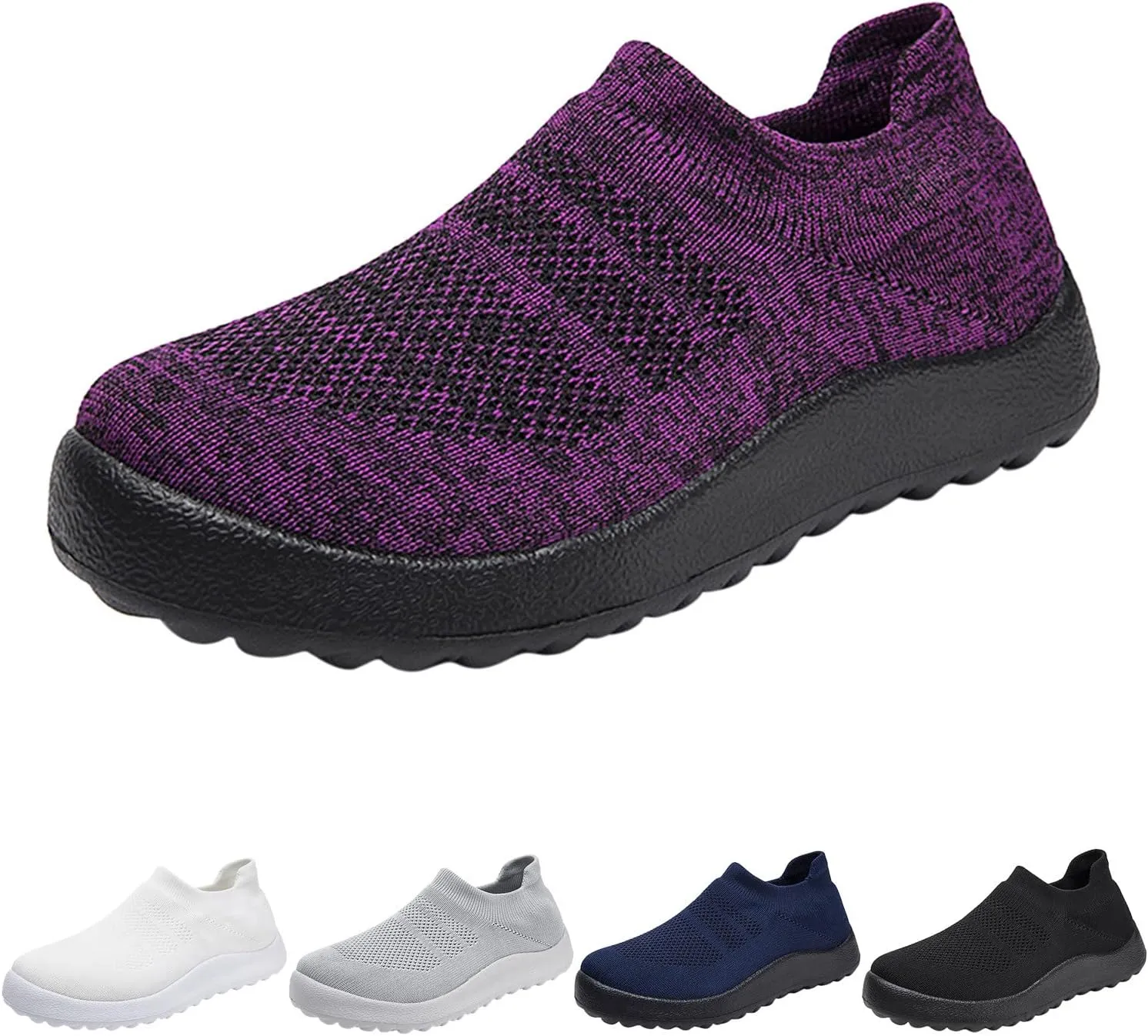 Women's Slip On Sneakers Lightweight Breathable Running Shoes for Men Arch Support Ladies Shoes Casual White Platform Sneakers Waterproof Tennis Shoe Loafers Shoe