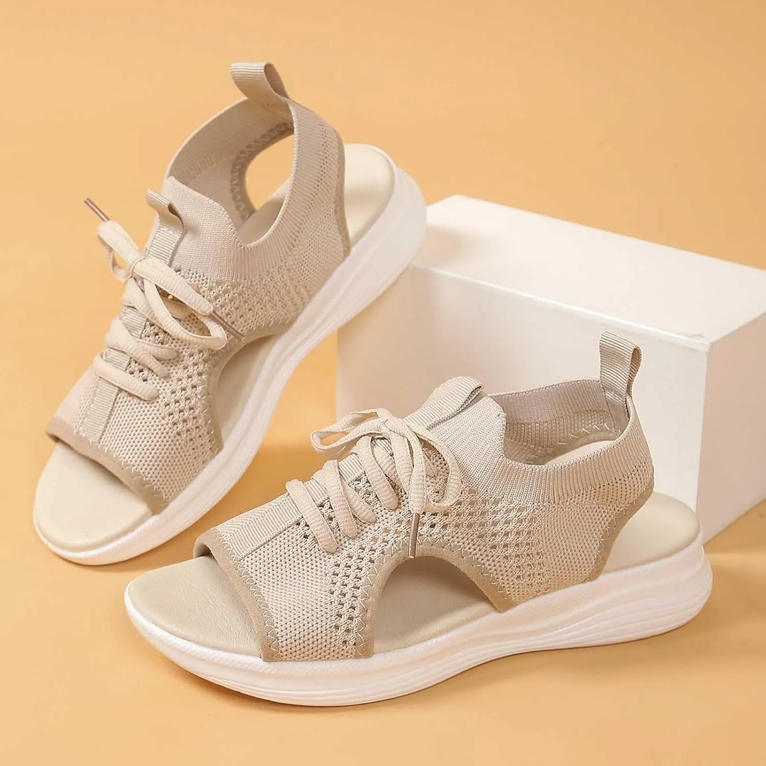 Women's Summer Fashion Cloth Breathable Open Toed Sandals Comfortable Platform Shoes Shoes Women