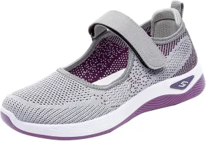 Womens Summer Sneakers Breathable Tennis Shoes Hollow Mesh Fitness Shoes Platform Ankle Paste Fashion Lightweight Running Shoes Hiking Footwear Casual Gym Sports Slip-Ons