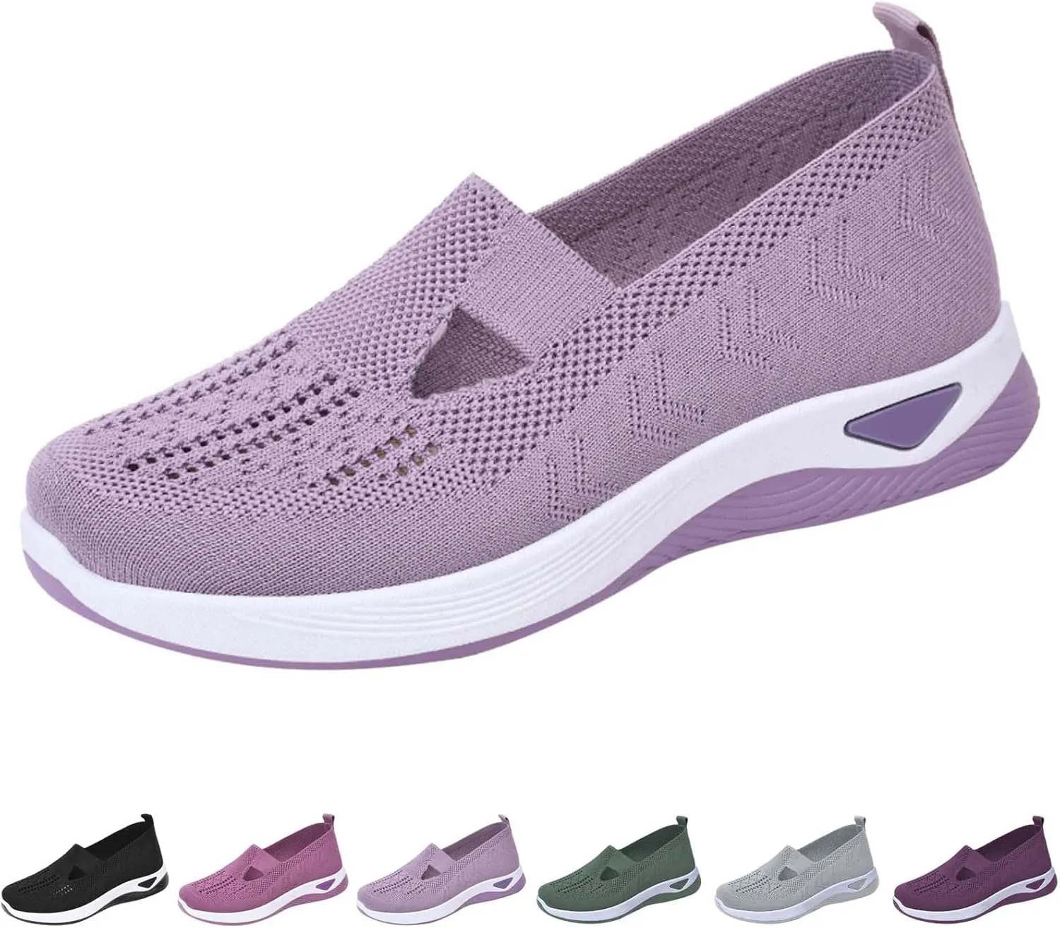 Women's Woven Orthopedic Breathable Soft Shoes Slip On Shoes Women Wide Business Casual Shoes Walking Sneakers Red Tennis Shoe Loafers Casual Slip On
