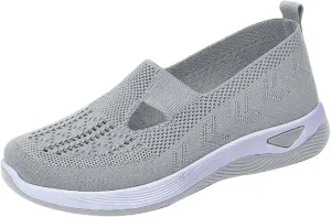 Women's Woven Orthopedic Breathable Soft Walking Running Shoes for Men Food Service Slip On Shoes Casual Fashion Sneakers Brown Tennis Shoe Trainers Shoe