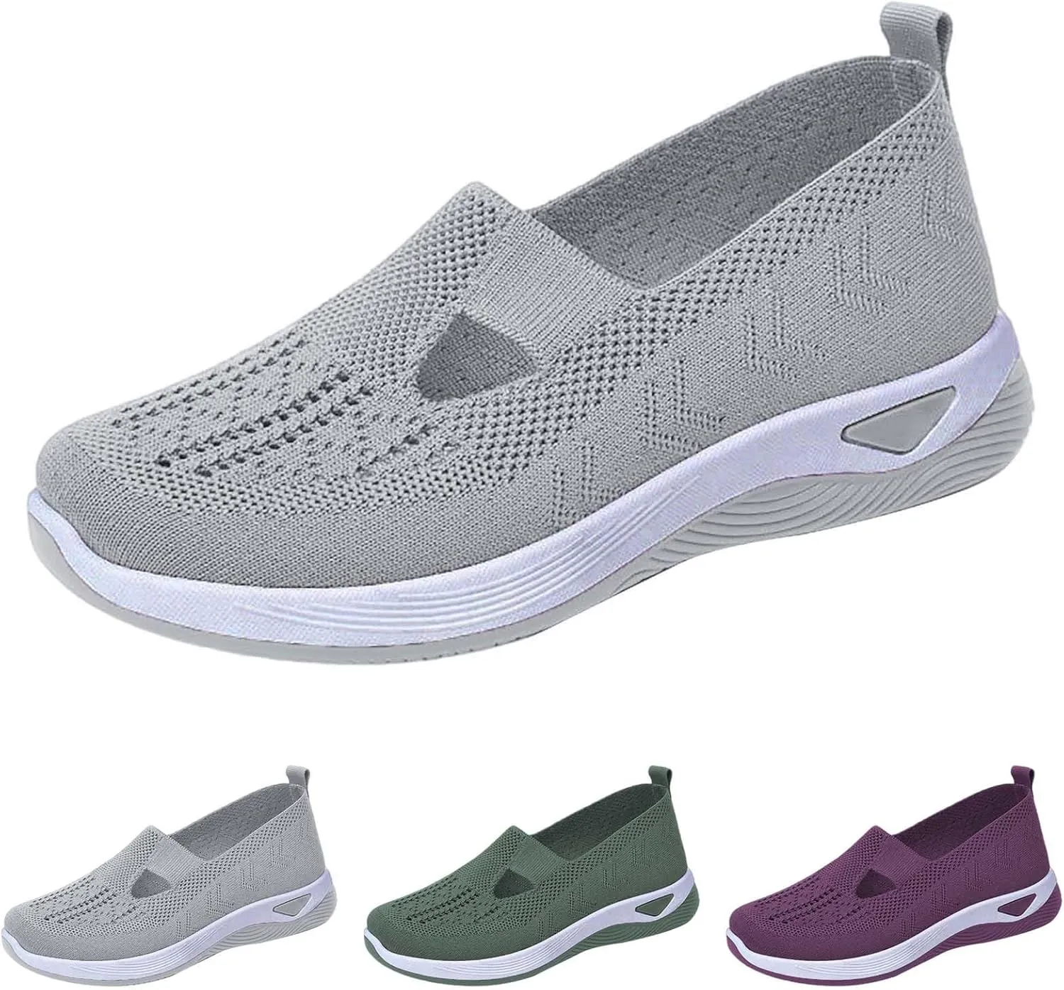 Women's Woven Orthopedic Breathable Soft Walking Running Shoes for Men Food Service Slip On Shoes Casual Fashion Sneakers Brown Tennis Shoe Trainers Shoe