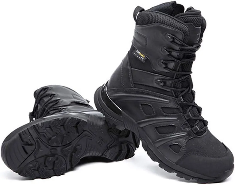 Wygwlg Men Boots Wear-Resisting Non-Slip Outdoor Climbing Hiking Boots Combat Military Boots Shoes High Top Shoes for Mens