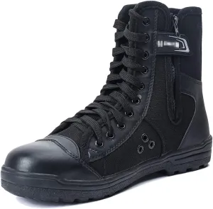 Wygwlg Mens Women Desert Army Boots Black Combat Patrol Boots Safety Military Breathable Outdoor Hiking Boots for Summer