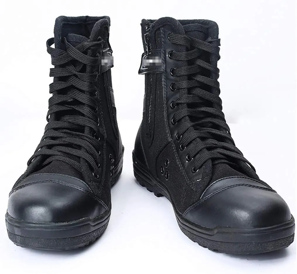 Wygwlg Mens Women Desert Army Boots Black Combat Patrol Boots Safety Military Breathable Outdoor Hiking Boots for Summer