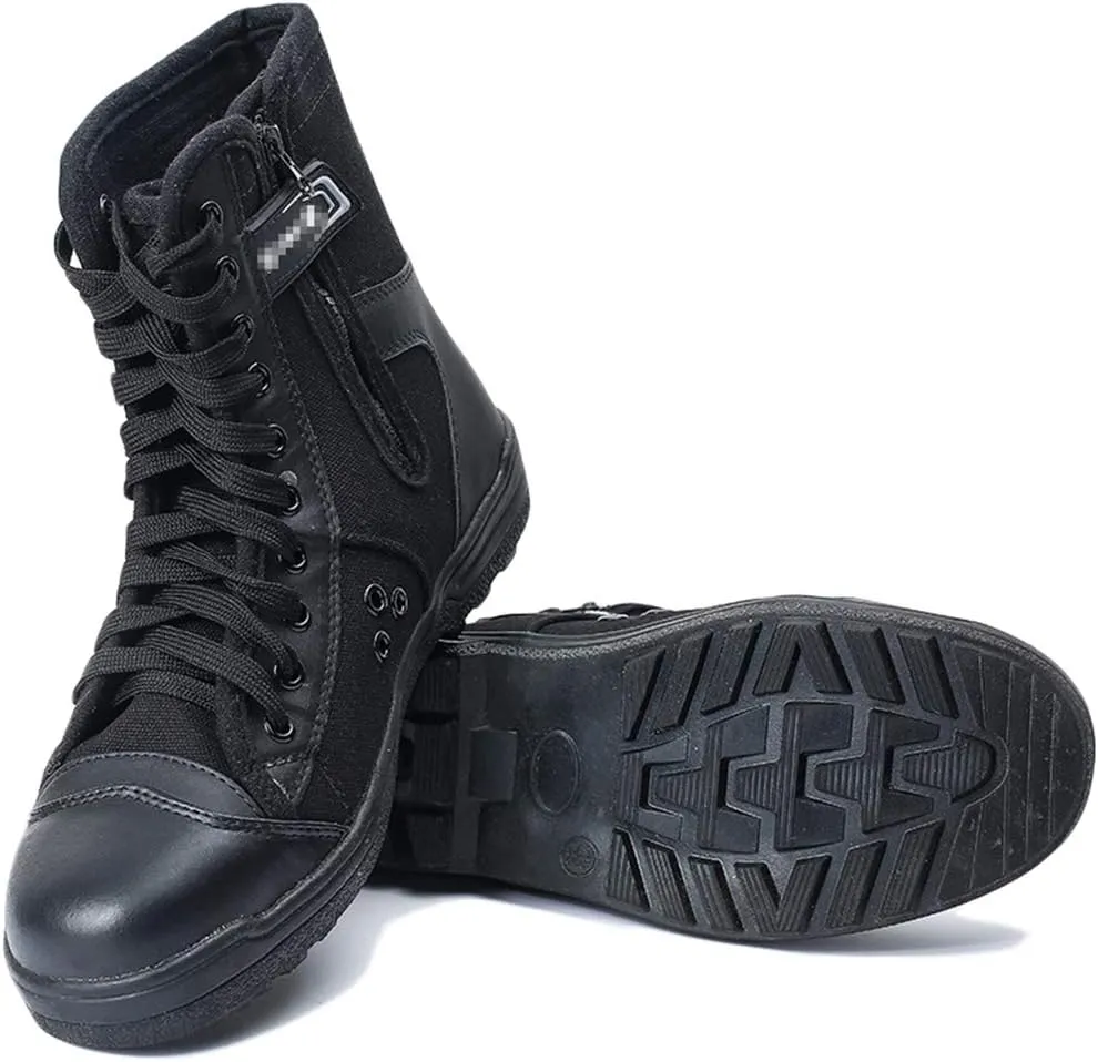 Wygwlg Mens Women Desert Army Boots Black Combat Patrol Boots Safety Military Breathable Outdoor Hiking Boots for Summer