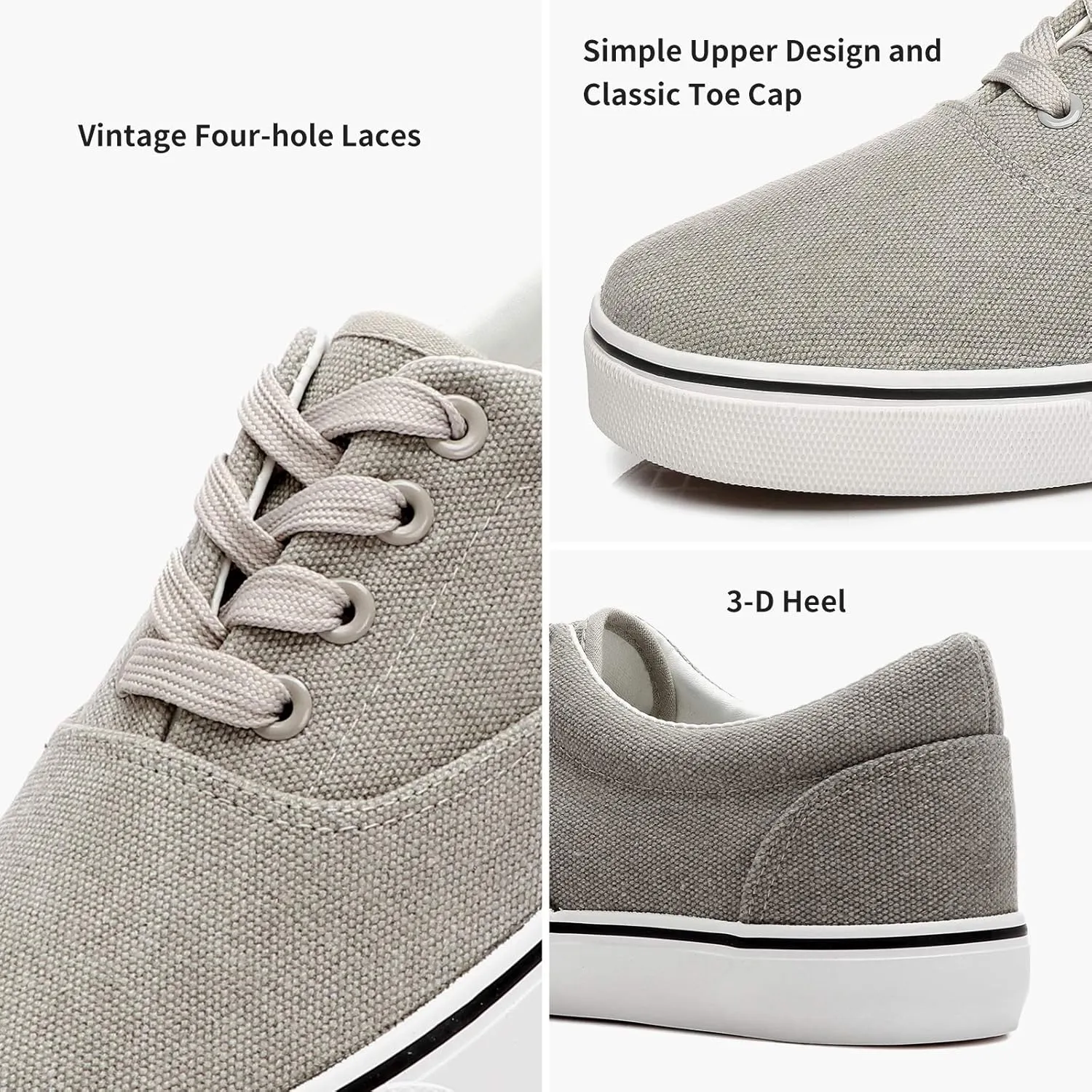 yageyan Men’s Low Top Canvas Walking Shoes Lace-up Fashion Sneakers Casual