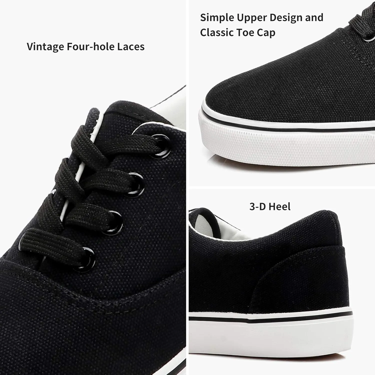 yageyan Men’s Low Top Canvas Walking Shoes Lace-up Fashion Sneakers Casual