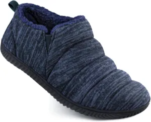 Zizor Men's Comfy Caterpillar Slippers Indoor Outdoor House Shoes, Warm Soft Knit Upper Fuzzy Fleece Lined Memory Foam Sole with Hard Bottom