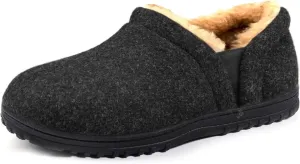 Zizor Men's Comfy Caterpillar Slippers Indoor Outdoor House Shoes, Warm Soft Knit Upper Fuzzy Fleece Lined Memory Foam Sole with Hard Bottom