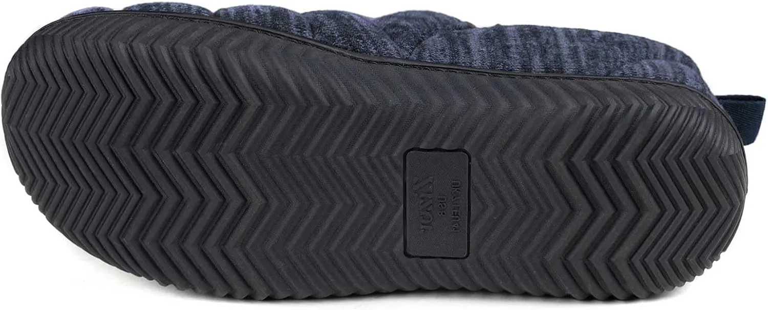 Zizor Men's Comfy Caterpillar Slippers Indoor Outdoor House Shoes, Warm Soft Knit Upper Fuzzy Fleece Lined Memory Foam Sole with Hard Bottom